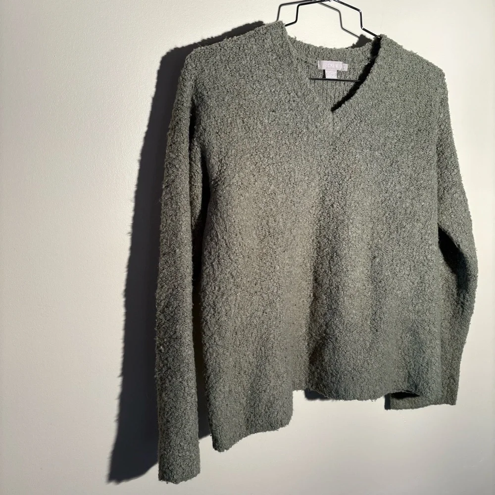 J. Crew Wool Blend Fuzzy V-Neck Sweater